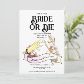 Invitation Gothique Mariée ou Mort Til Death Bachelorette Wee (Debout devant)