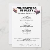 Invitation Gothique Mariée ou Mort Til Death Bachelorette Wee (Dos)