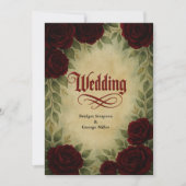 Invitation gothique médiéval antique vintage rose mariage (Devant)