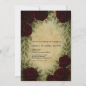 Invitation gothique médiéval antique vintage rose mariage (Dos)