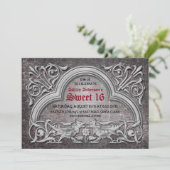Invitation Gothique Médiéval Sweet 16 Anniversaire Fête Invit (Debout devant)