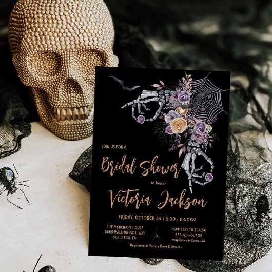 Invitation Gothique Moderne Halloween Douche nupti