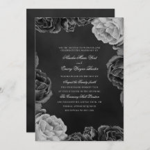 Gothique Monochrome Elegant Rose aquarelle