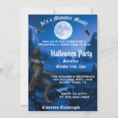 Invitation Gothique Monster Mash Werewolf Halloween Party (Devant)