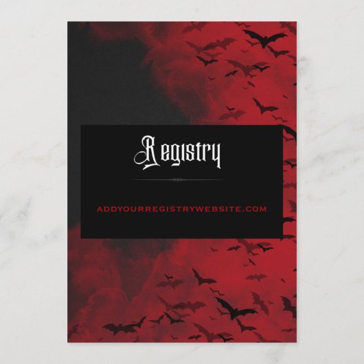 Invitation Gothique Moody Vampire Bat Bridal Shower Invitatio (Dos)