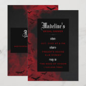 Invitation Gothique Moody Vampire Bat Bridal Shower Invitatio (Devant / Derrière)