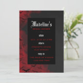 Invitation Gothique Moody Vampire Bat Bridal Shower Invitatio (Debout devant)