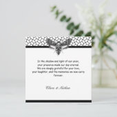 Invitation Gothique Moth Mariage crâne | Noir & Blanc (Debout devant)