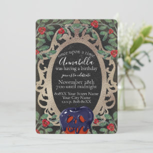 Invitation Gothique Neige Blanche Fée Conte Thème Fête