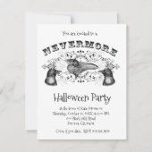 Invitation Gothique Nevermore Raven Halloween Party (Devant)