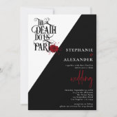 Invitation Gothique Noir Blanc Rouge Jusqu'à la mort Do Us Pa (Devant)