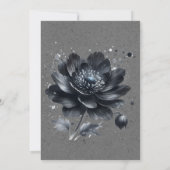 Invitation Gothique Noir Floral Mariage Couples Douche (Dos)