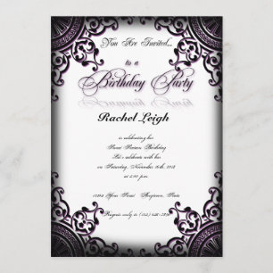 Invitation gothique noire et pourpre