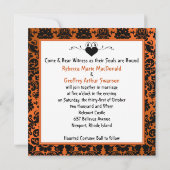 Invitation gothique Orange et Black Mariage damass (Dos)