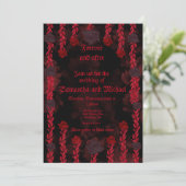 Invitation Gothique personnalisable avec des roses noires et (Debout devant)