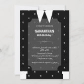 Invitation Gothique Petite fille en robe noire Anniversaire (Devant)