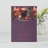 Invitation Gothique Purple Blood Wine Engagement (Debout devant)