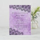 Invitation Gothique Purple Grunge Black Lace (Debout devant)