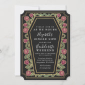 Invitation Gothique Rose Bachelorette Week-end (Devant)