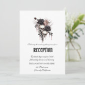 Invitation Gothique Roses Noires Crânes (Debout devant)