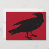 Invitation Gothique Rouge Corbeau noir corbeau Adulte Hallowe (Dos)