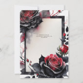 Invitation Gothique Rouge Noir Roses Jusqu'à la mort Faisons- (Dos)