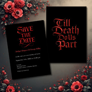 Invitation Gothique Sauvez la date - Jusqu'à la mort Faisons-