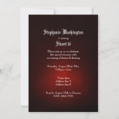 Invitation Gothique simple Rose rouge doux 16 (Dos)