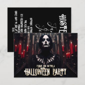 Invitation gothique sombre pour une soirée Hallowe (Devant / Derrière)