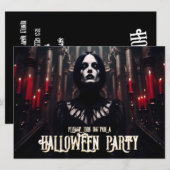 Invitation gothique sombre pour une soirée Hallowe (Devant / Derrière)