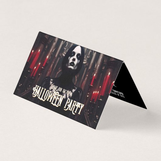 Invitation gothique sombre pour une soirée Hallowe (Front)