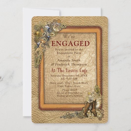 Invitation Gothique - Steampunk Engagement Party (Devant)