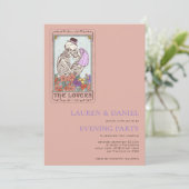 Invitation Gothique Tarot Card QR Soirée Mariage (Debout devant)