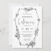 Invitation Gothique tiré à la main Parti d'Halloween (Devant)