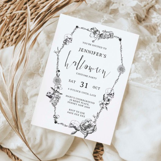Invitation Gothique tiré à la main Parti d'Halloween