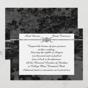 Invitation Gothique Triple Moon Floral Mariage Handfasting St