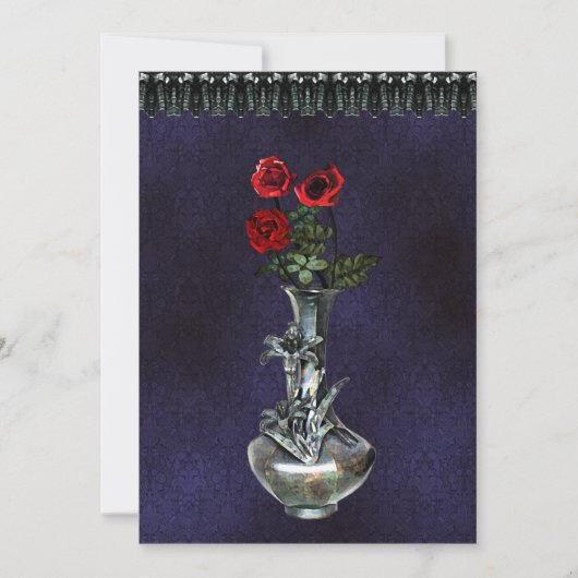 Invitation gothique Vase Argent (Devant)