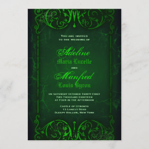 Invitation Gothique Victorien Ghoulish Mariage vert