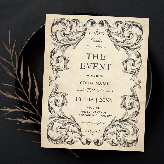 Invitation Gothique vintage