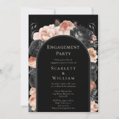 Invitation Gothique Vintage Black Blush Arch (Devant)