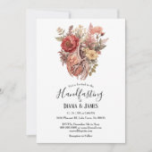 Invitation Gothique Vintage Boho Anatomique Coeur Handfasting (Devant)