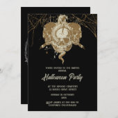 Invitation gothique vintage crâne éffrayant halloween (Devant / Derrière)