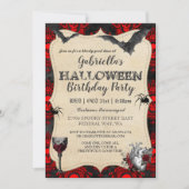 Invitation Gothique Vintage Halloween Anniversaire Fête Invit (Devant)