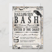 Invitation Gothique Vintage Halloween fête d'anniversaire (Devant)