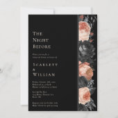 Invitation Gothique Vintage Noir Blush Mariage Nuit avant (Devant)
