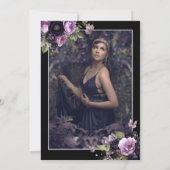 Invitation Gothique violet et noir Moody Florals Quinceañera (Dos)