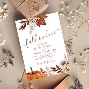 Invitation gouache botanique citrouille mariage automne