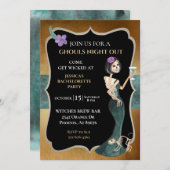 Invitation Gouls Night out Bachelorette Halloween Skeleton (Devant / Derrière)