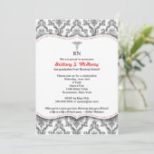 Invitation Goupiller noir et rouge classique d'obtention du (Debout devant)