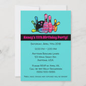 Invitation Goupilles de bowling teintes par cravate avec la (Devant)